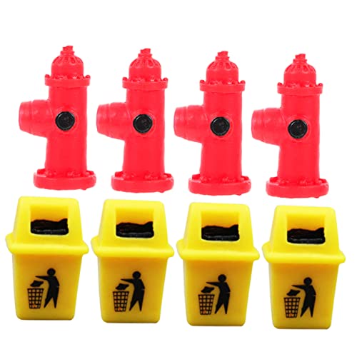 JOINPAYA 8-teiliges Miniatur-mülleimer-hydranten-Set Realistisches Design für Ihre Mini-Szene Zur Dekoration von JOINPAYA