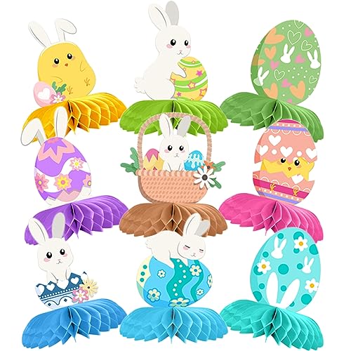 JOINPAYA 9St Ostern Tischdekoration Kuscheltier Küken Nest Bausatz schne nuspli tischdeko esstisch geburstagsdeko angeleyes ostertag Party wabenförmiges Herzstück Papier von JOINPAYA