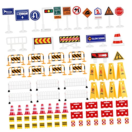 JOINPAYA Barrikadenschild Spielzeug Verkehrszeichen Spielset Kinder elektroauto Bus-Spielzeug Band verkehrsschilder Kinder verkehrsschilder für Kinder Ampel Spielzeug Straßenschilder Papier von JOINPAYA