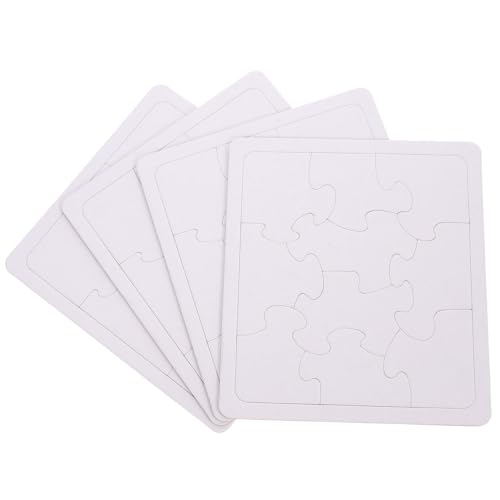 JOINPAYA Blanko-Puzzles Zum Bemalen: 4 Blatt Quadratische Puzzleteile Weißes Puzzle Komplett Weißes Puzzle Leere Puzzleteile Zum Beschriften Für Heimwerker- Kunst- Und Bastelprojekte von JOINPAYA