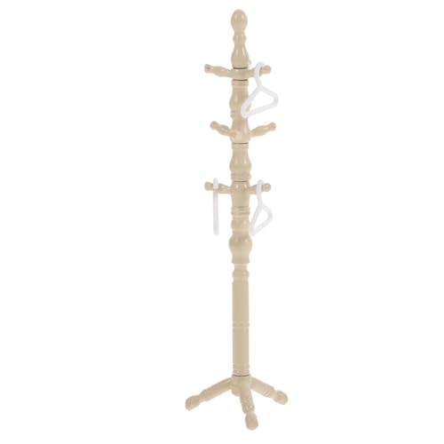 JOINPAYA Bodengarderobe Puppenhaus Spielzeuge Kleiderablage Garderobenständer Kleiderständer Puppen Aufhänger Kleiderbügel Für Puppen Miniatur-trockengestelle Puppenzubehör Beige Plastik von JOINPAYA