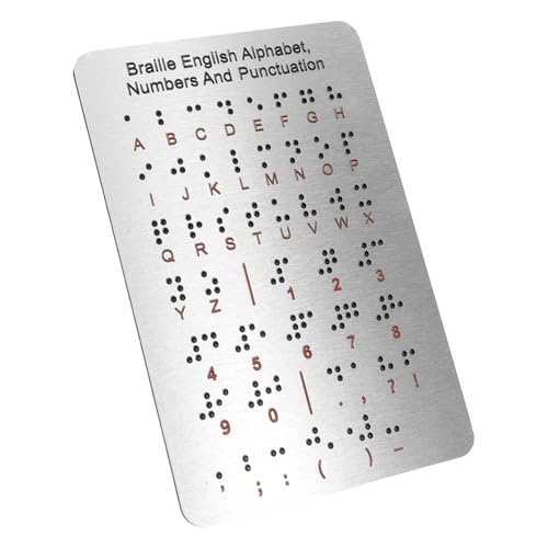 JOINPAYA Braille-Motherboard Braille-Lerntafel Haushaltslichtleiste Zeichen Aufkleber Braille schreibtafel sehbehinderte Produkte Braille-Alphabettafel aus Holz Rostfreier Stahl Silver von JOINPAYA