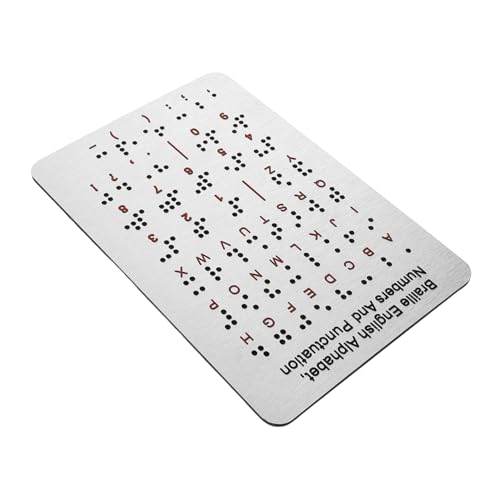 JOINPAYA Braille-Motherboard Braille-lehrmittel Braille-lerntafel Blindenschrift Lernen Blindenschriftbücher Für Blinde Taktile Lernwerkzeuge Braille-nummerntafel Rostfreier Stahl Silver von JOINPAYA