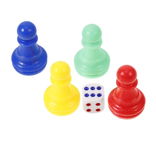 JOINPAYA Brettspiel-Schachspiel leeres Brettspiel Spielmarken Farbspiel Mathe-Spiele Zubehör für Brettspiele Farbwürfel Leben Brettspiel Würfel für das Klassenzimmer Bauern im Spiel Plastik von JOINPAYA