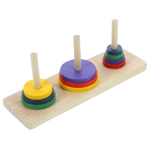 JOINPAYA Buntes Holzpuzzle Intellektuelles Denkspiel Tower of Hanoi Für Erwachsene DIY Brettspiel Für Zuhause Partys Und Familienspiele von JOINPAYA