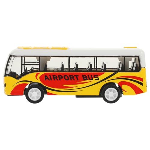 JOINPAYA Busmodell zurückziehen Bus-Ornamente Toy car puppenwagen Bussimulation Toys Cars Bus Modellauto Autos realistisches Busmodell beweglicher simulierter Bus Legierung Yellow von JOINPAYA