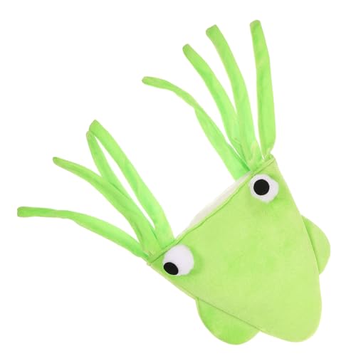 JOINPAYA Cosplay Tintenfischhut octopus hut krakenmütze Neuheit Hut Seidenweiche Tintenfischmütze cuckquean Cartoon-Tier-Hut lustiger Tintenfischhut -Kopfschmuck Samt Light Green von JOINPAYA