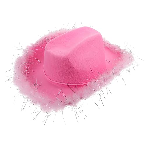 JOINPAYA Denim-Filzhut Party Cosplay Kappe faschingsaccessoires fasching accessoires Karnevalshut accessoires fasching Schützender Hut Feierhut Performance-Hut Modehut Filzstoff Rosa von JOINPAYA