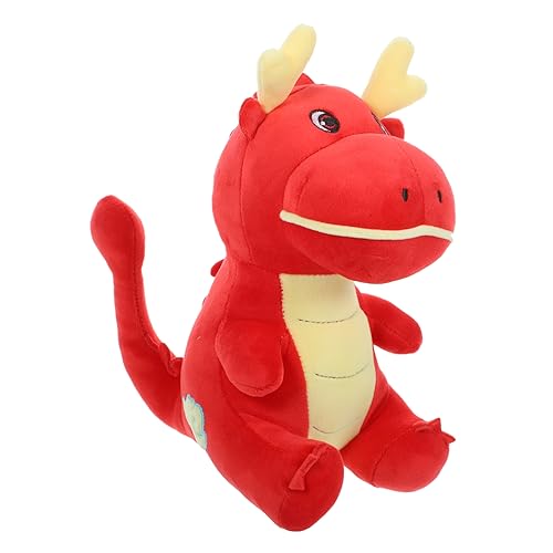 JOINPAYA Drachenpuppenspielzeug Ausgestopfte Drachenpuppe Fengshui-Drache Plüschdrache Chinesische Neujahrsfiguren Sternzeichen Drache Figur Tierkreiszeichen Miniatur-drachenfigur Rot Stoff von JOINPAYA