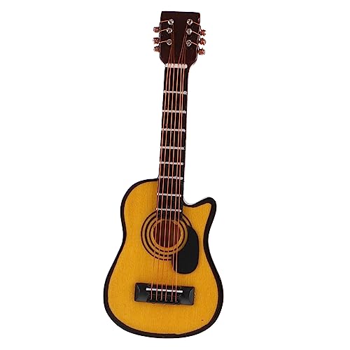 JOINPAYA E-Gitarre Im Taschenformat Klein Figur Bausatz Miniatur Mini-deko-Accessoire Mini-Gitarre Mini- Mini-hausbedarf Gitarrenmodell Mini-hausdekoration Holz von JOINPAYA