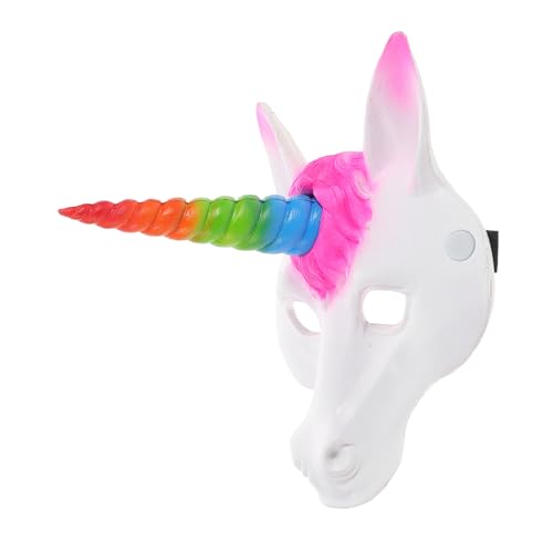 JOINPAYA Einhorn-Maske Magische Maske Maskierte Maske Verkleidung Maske d Maske Halloween-Attacken tierische Cosplay-Maske Pferdemaske Tierkopfmaske Cosplay-Masken Tiermasken für Kinder Pu von JOINPAYA