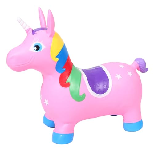 JOINPAYA Einhorn Spielzeug Einhorn-hüpftiere Einhorn-hüpfspielzeug Aufsitzspielzeug Für Kinder Hüpftierspielzeug Aufblasbares Tier-aufsitzspielzeug Aufblasbare Trichter Rosa PVC von JOINPAYA