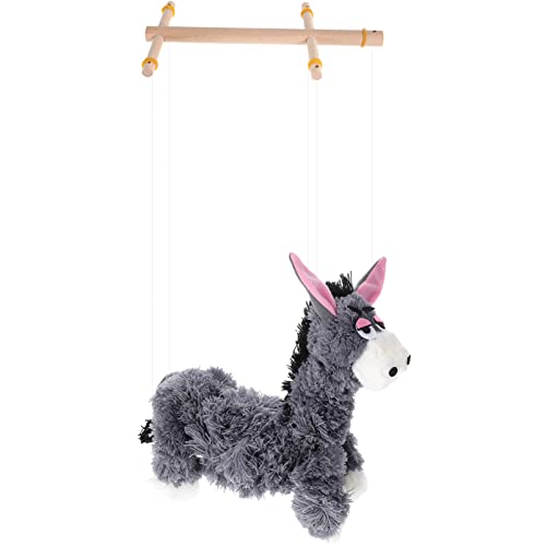 JOINPAYA Esel-Marionette Puppe Tiere ausgestopft kleines Esel-Plüschtier Ziege pupskissen marionetten spielzeuge Lustige Tierfiguren zum Basteln Tier Marionette Marionette Kiefernholz Grey von JOINPAYA