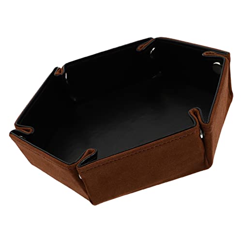 JOINPAYA Faltbare Aufbewahrungsbox für Würfel Handy Uhr Schlüssel Schmuck Pu-Leder Desktop-Organizer Kaffeebraun von JOINPAYA