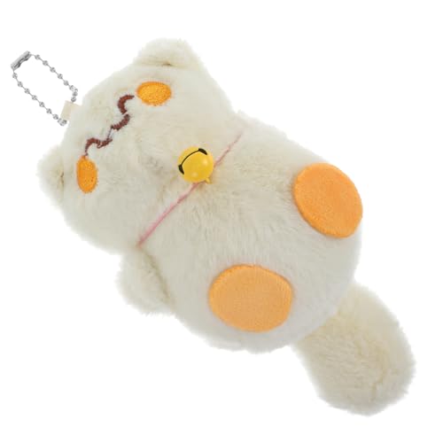 JOINPAYA Glückskatze Schlüsselanhänger Dekoration Schlüsselanhänger Stitch Schultüte Deko Schlüsselkette Stofftier Katze Schlüsselhalter Flauschiger Schlüsselanhänger Plüsch Beige von JOINPAYA