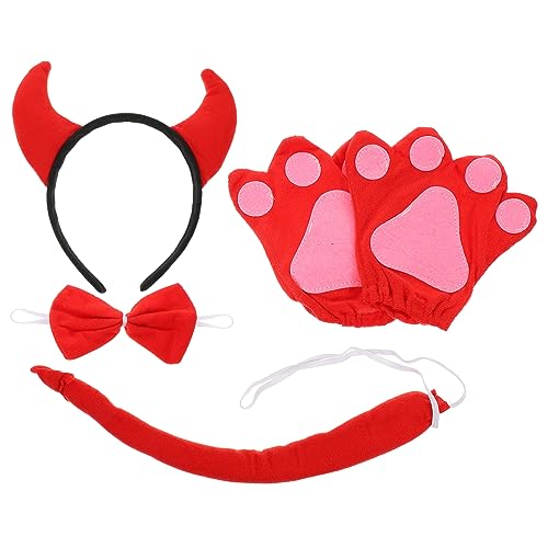 JOINPAYA Halloween Cattle Cosplay Set für Mädchen mit Dekorativen Handschuhen Requisite und Weichem Baumwoll Haarreif Bequemes Kostüm Zubehör für Karneval und Party JOINPAYA Halloween Cattle Cosplay Set für Mädchen mit Dekorativen Handschuhen Requisite und Weichem Baumwoll Haarreif Bequemes Kostüm Zubehör für Karneval und Party von JOINPAYA