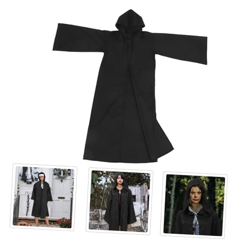 JOINPAYA Halloween Umhang aus Strapazierfähigem Schwarzer Kapuzen Cape für Herren und Damen Vielseitiges Cosplay Kostüm für Halloween Party Rollenspiel und Verkleidung Atmungsaktiv und JOINPAYA Halloween Umhang aus Strapazierfähigem Schwarzer Kapuzen Cape für Herren und Damen Vielseitiges Cosplay Kostüm für Halloween Party Rollenspiel und Verkleidung Atmungsaktiv und von JOINPAYA