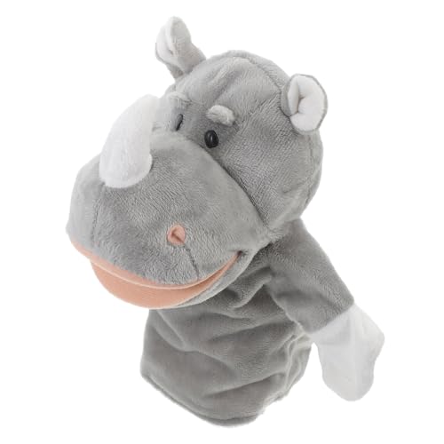 JOINPAYA Handpuppe Nashorn interaktives Kreatives Tierhandpuppe Cartoon-Tier Windel Dolly Plüschtiere Geschichte erzählende Marionette PP Baumwolle Grey von JOINPAYA