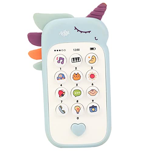 JOINPAYA Handy Für Kinder Handy Spielzeug Musikspielzeug Für Babys Telefon Für Kleinkindspielzeug Telefon Musik Klingt Spielzeug Gehirnspielzeug Smartphone Plastik Sky-Blue von JOINPAYA