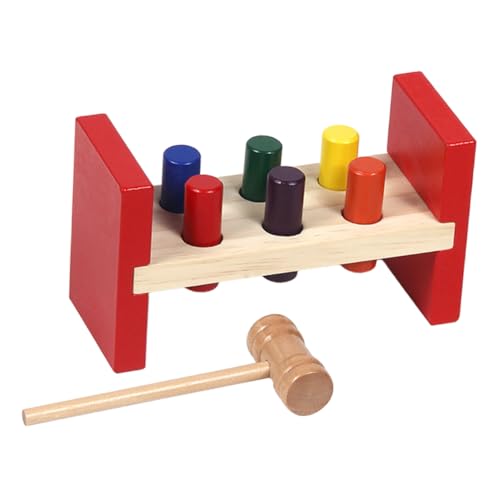 JOINPAYA Holz Schlagspielzeug Für Farberkennungs Mit Holzhammer Ideal Für Die Von Motorik Und Farbverständnis Perfekt Für Die Spielmatte Oder Geschenkset von JOINPAYA