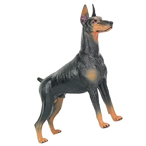 JOINPAYA Hundeschmuck realistisches Tier realistische Tierfiguren Tiermodell Spielzeug Hunde für Kinder tierfiguren für Kinder Dobermann Stofftier Tierfiguren aus Kunststoff Plastik Black von JOINPAYA