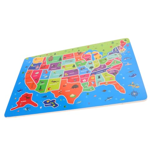 JOINPAYA Karten-Puzzle- Rätsel Der Vereinigten Staaten Uns Kartenrätsel Rätsel Karte Der Usa Karte Für Das Klassenzimmer Karte Der Vereinigten Staaten Bildungsrätsel Hölzern von JOINPAYA