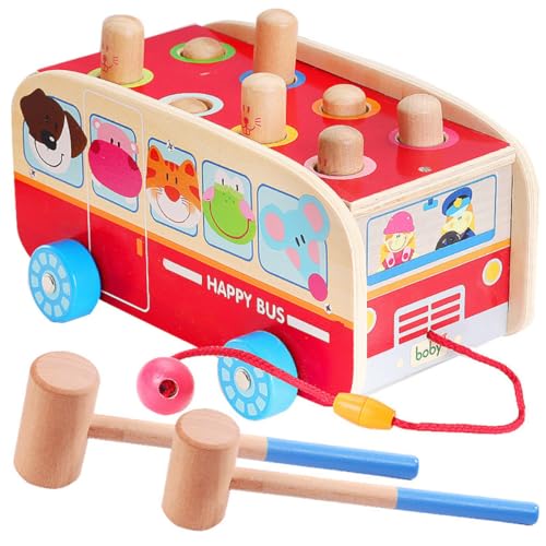 JOINPAYA Kinder Spielzeug Kinderspielzeug Lernspiele Holzspiel Spielzeug Holz Lustiges Hämmerspielzeug Rot Kleinkind Spielzeug von JOINPAYA