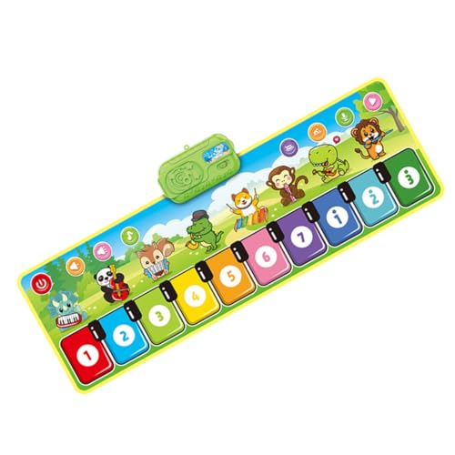 JOINPAYA Klaviermatte Nummer Teppich Klavier Vorschulspielzeug Cartoon Tiere Bodenmatte Kinderspielzeug Lustiges Klavier Musikmatte Für Kinder Klavier Spielmatte -Klavier PVC Green von JOINPAYA