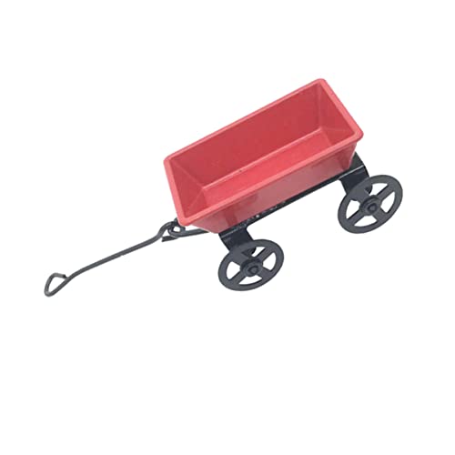 JOINPAYA Kleine Zug Karren Dekoration tiegerbalm red Mini gartenwerkzeug Miniatur-Schubkarren-Zubehör Miniatur-Schubkarre für Puppenhaus Miniaturwagen Puppenhauszubehör Legierung rot von JOINPAYA