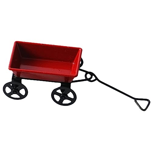 JOINPAYA Kleiner Anhänger Mini-Einkaufswagen Miniaturdekoration Miniatur-Wagenmodell Kinder puppenwagen kinderspielzeug Auto Mini-Desktop-Ornament Warenkorb-Desktop-Dekoration Eisen rot von JOINPAYA