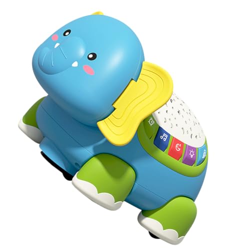 JOINPAYA Krabbelspielzeug Für Babys -Krabbel-Elefant Elefanten-krabbelauto-Spielzeug Krabbelndes Babyspielzeug Musikspielzeug Für Babys Krabbelhelfer Für Babys Sky-Blue Plastik von JOINPAYA