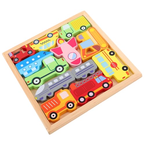 JOINPAYA Kreatives Holz Puzzle Für Kleinkinder Kognitionsspielzeug Mit Fahrzeugen Formen Puzzle Für Entwicklung Von Hand Augen Koordination Und Kognitiven Fähigkeiten von JOINPAYA