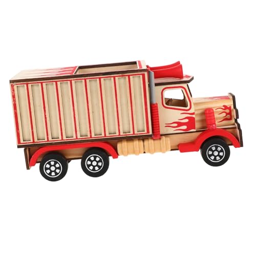 JOINPAYA LKW-Modell Miniatur-LKW-Ornament Ruck-Spielzeug Kleiner Lastwagen Autoschmuck Aus Holz LKW-Handwerk LKW-Ornament Aus Holz LKW-dekor LKW-Figur Spielzeuglastwagen Hölzern von JOINPAYA