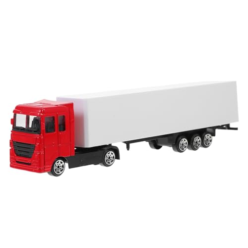 JOINPAYA LKW-Modellspielzeug Automodell mit Reibungsantrieb Simulation eines Container-LKWs Kinder LKW Spielzeug Kinder puppenwagen Leichtmetall-LKW-Modell LKW-Spielzeug aus Legierung rot von JOINPAYA