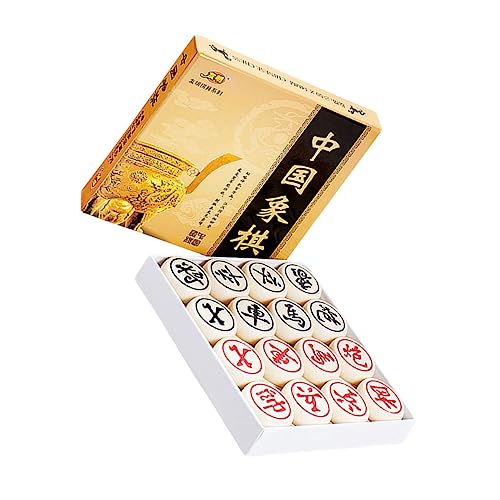 JOINPAYA Lernspielzeug China Schachbrett Puzzle Skelett-schachspiel Spiele Dame Brettspiel Geschichte Schach Chinesisches High-end-Schach Chinesisches Schach 3D Lustiges Schach Beige Bambus von JOINPAYA