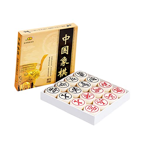 JOINPAYA Lernspielzeug Schachbrett Legespiel Spiele Chinese Chess schachspiel Pädagogisches Schulspielzeug Chinesisches High-End-Schach chinesisches Schach Hölzern Beige von JOINPAYA