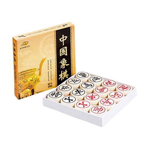 JOINPAYA Lernspielzeug Spiele klassisches Schachbrett Puzzle Geschichte Schach Skelett-Schachspiel Bureau Gaming Safe Toy Chinesisches High-End-Schach chinesisches Schach Hölzern Beige von JOINPAYA