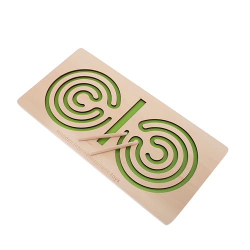 JOINPAYA Lernspielzeug für stoßdämpfender Hammerstiel Pedale Motorikspielzeug Gehirnentwicklung hölzernes Labyrinth Holzlabyrinth-Spielbrett Atemspiel Light Green von JOINPAYA