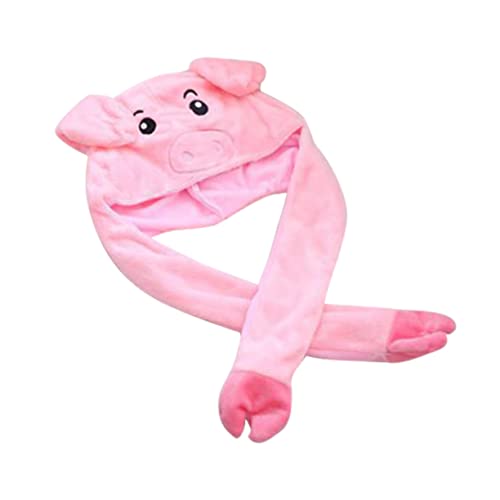 JOINPAYA Lustige üschmütze Mit Beweglichen Ohren Für Und Erwachsene Cartoon Hut Pink Ideal Für Kostümpartys Fasching Und Als Maskottchen Kopfdeckung von JOINPAYA