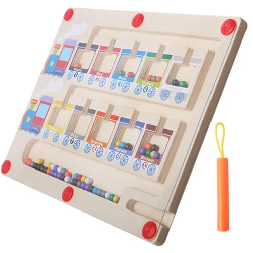 JOINPAYA Magnet Spielzeug Kinder Magnetische Zugzähltafel Brettspiele Rätsel Beschäftigtes Brett Lernspielzeug Für 2 Jährige Kinderspielzeug Magnetische Farb- Und Zahlenlabyrinthe Hölzern Colorful von JOINPAYA