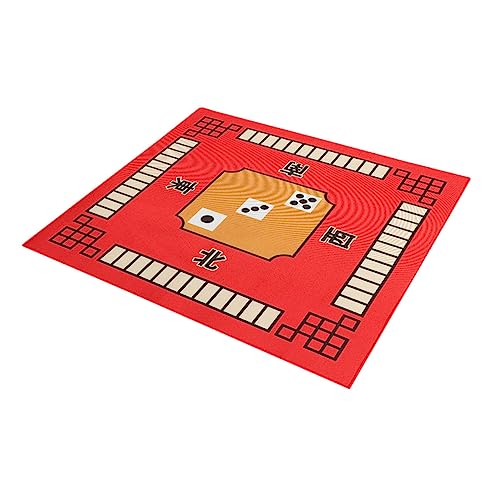 JOINPAYA Mahjong-tischdecke Mahjong-Matte Mahjong-tischmatte Domino-spielmatte Brettspiel-tischmatte Quadratische Tischdecke Fliesenspiel-tischdecken Tile Spieltischabdeckung Mikrofaser Rot von JOINPAYA