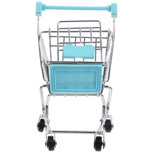 JOINPAYA Mini Einkaufswagen Für Miniature Handcart Modell Kleiner Supermarktwagen Aus Ideales Rollenspielzeug Für Kreative Aufbewahrung Und Kaufladen Hellblau Größe von JOINPAYA