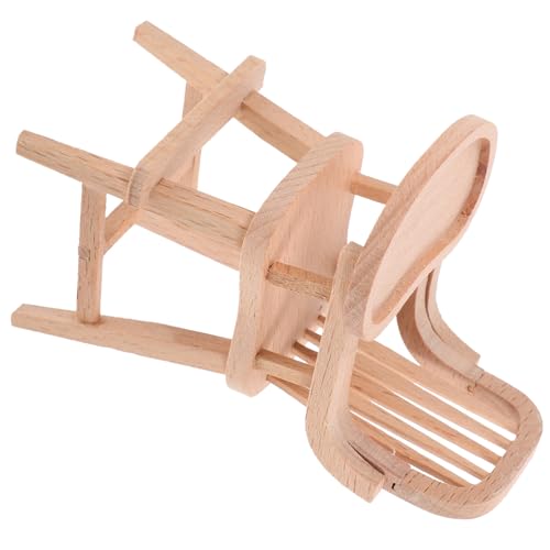 JOINPAYA Puppen Hochhstuhl Mini Hochstuhl Für Puppenhaus Holzoptik Dekorative Miniaturmöbel Für Puppen DIY Zubehör Für Puppenhäuser Ideal Für Kreatives Und Kinderaccessoires Miniatur Möbel von JOINPAYA