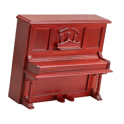 JOINPAYA Mini-Piano-Modell Miniaturmöbel Miniatur-Musikinstrument Mini-Möbelspielzeug Klaviermöbel Spielzeug für Kinder kinderspielzeug Mini-Klavier aus Holz kleines Klavierspielzeug rot von JOINPAYA