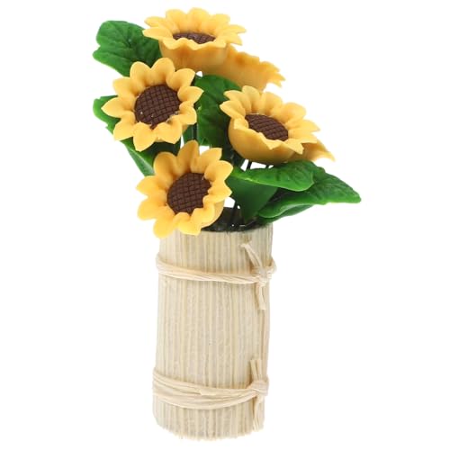 JOINPAYA Mini-blumentopf Zum Basteln Links Vase Mini-blumenflaschenmodell Mini-blumenflaschendekoration Puppenhausverzierung Mini-Sachen Puppenhaus Miniaturen Blumenflasche Ton Yellow von JOINPAYA