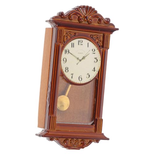 JOINPAYA Mini-standuhr Spielzeuge Pendeluhr Dekoration Mini-hausbedarf Dekorative Miniuhr Vintage-standuhr Miniatur-zubehör Mini-hausszenenmodell Miniaturuhr Miniatur-hausmöbel Hölzern von JOINPAYA