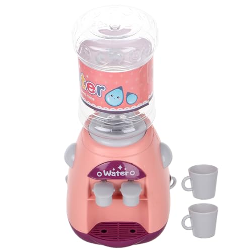 JOINPAYA Mini-wasserspender Mini-wasserkühler Spielhaus Wasserspender Blase Laubbläser Miniatur-wassermaschine Mini-Make-up-behälter Trinkbrunnen Modell Mini Wasserbrunnen Rosa Plastik von JOINPAYA