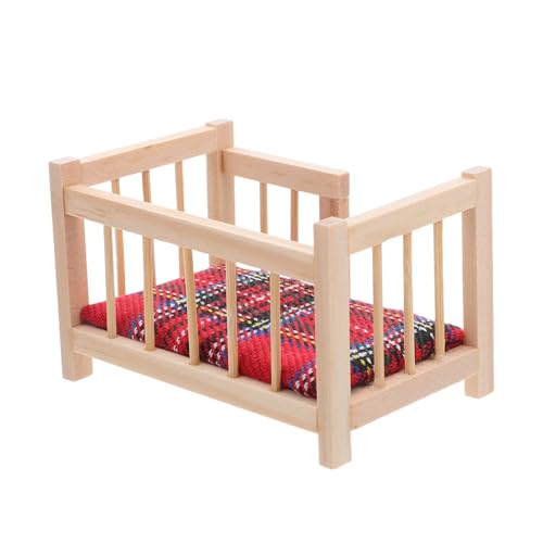 JOINPAYA Miniatur Holz Puppenhaus Babybett mit Realistischem Design Robustes Puppenhaus Möbel Zubehör Kompatibel mit Verschiedenen Puppengrößen für Sammler JOINPAYA Miniatur Holz Puppenhaus Babybett mit Realistischem Design Robustes Puppenhaus Möbel Zubehör Kompatibel mit Verschiedenen Puppengrößen für Sammler von JOINPAYA