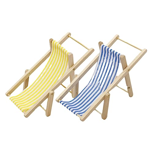 JOINPAYA Strandkorb Miniatur Deko Mini Liegestuhl Deko Miniatur Liegestuhl Faltbarer Mini Deck Chair Für Puppenhaus Micro Landschafts Dekoration Mini Strandstuhl Und von JOINPAYA