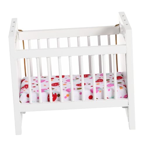 JOINPAYA Miniature Crib Dekorativer Miniatur Babybett Für Puppenhaus Weißes öbelmodell Für Mini Hausbedarf Ideal Für Puppenmöbel Und Kinderzimmergestaltung von JOINPAYA